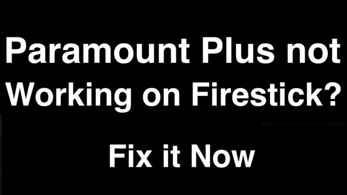 Paramount Plus Not Working On Firestick