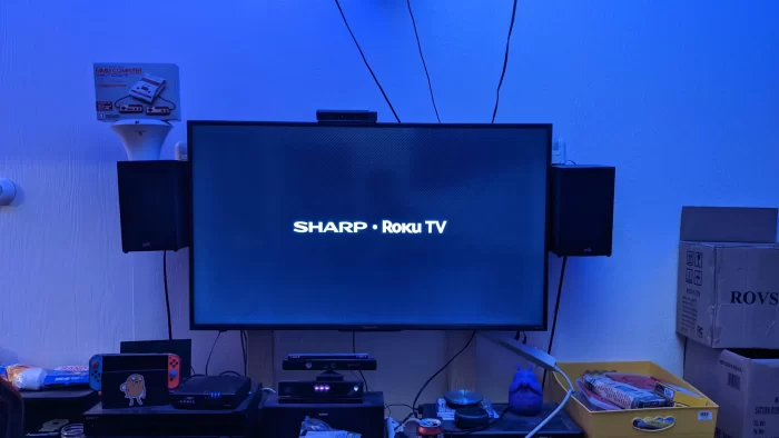 sharp roku tv stuck on logo